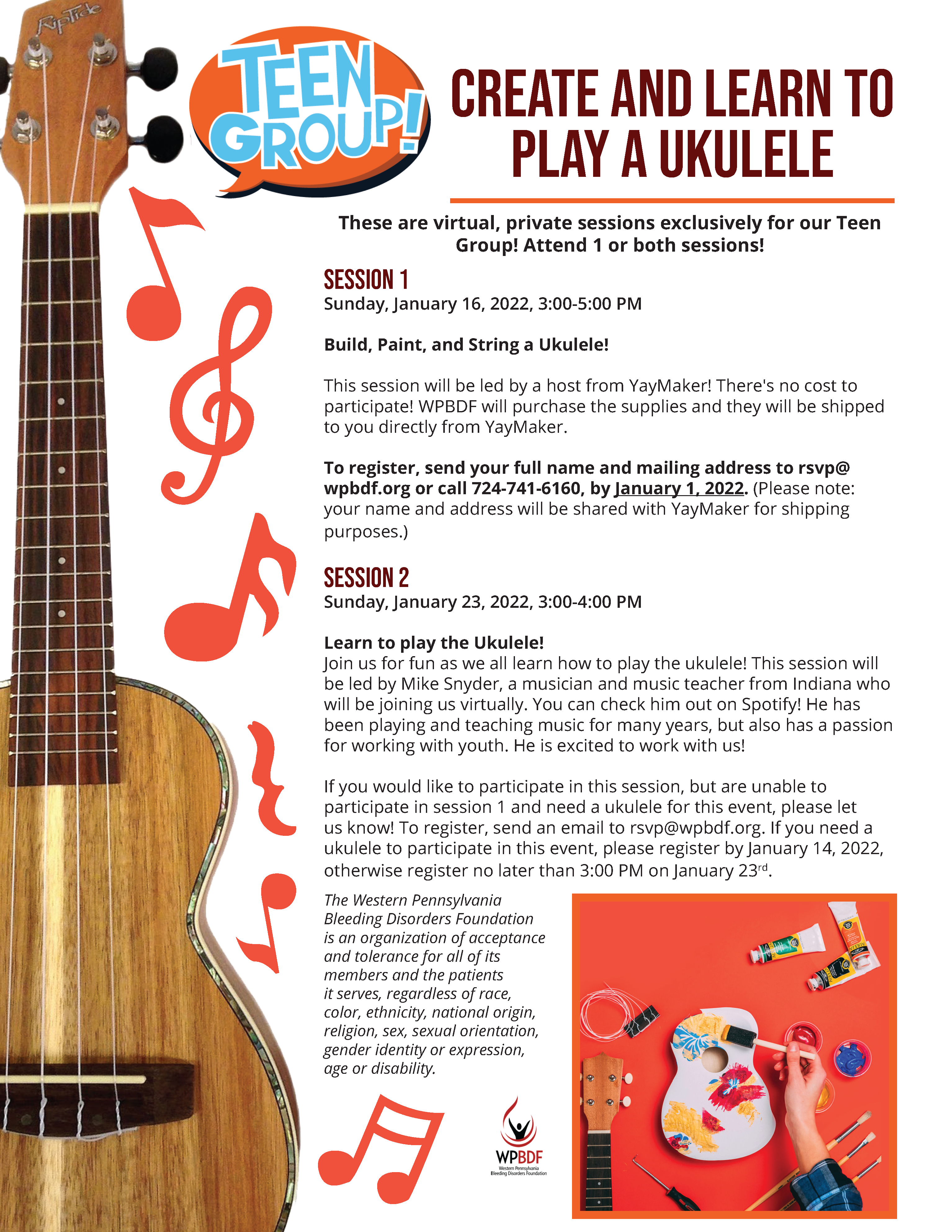 lejlighed ledsager tjene Teen Group Virtual Program: Learn to play the Ukulele!